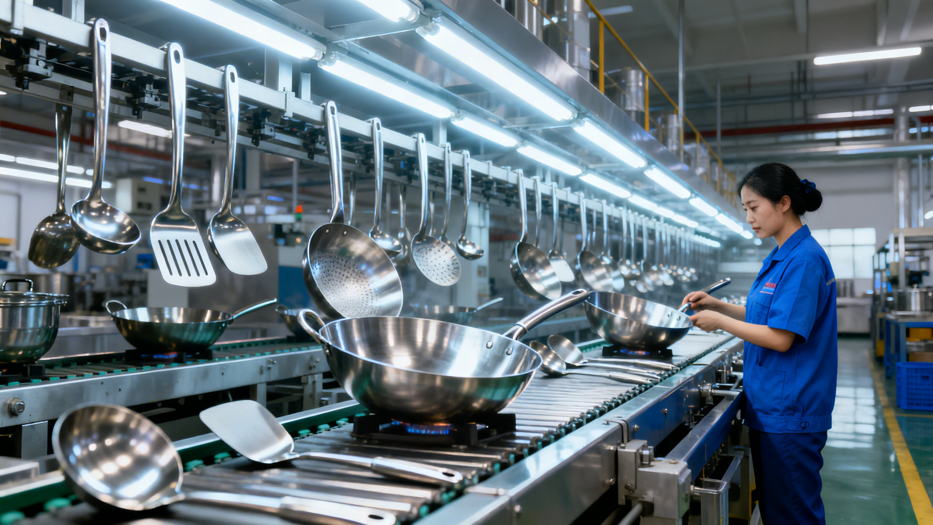 중국 주방용품 OEM 공장의 품질 검수 현장